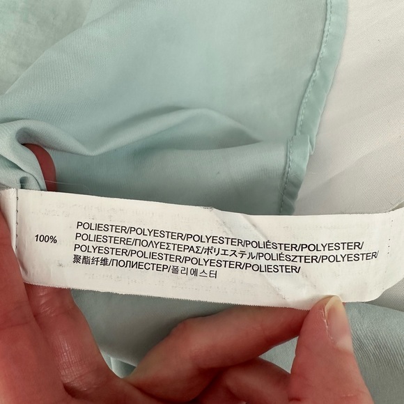 Stradivarius Women Short Sleeve Mint Green Front Zipper High Low Top Size S - Picture 6 of 10